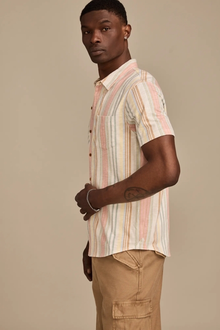 LINEN SHORT SLEEVE STRIPE SHIRT, image 4