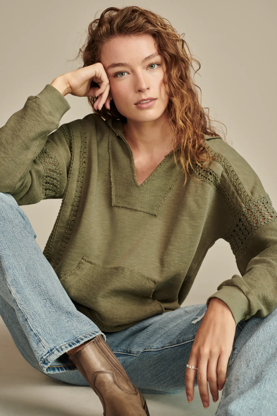 CROCHET TRIM BAJA HOODIE, image 2