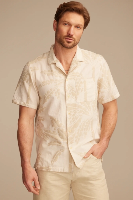 Novelty Palm Camp Collar Short Sleeve Shirt, image 1