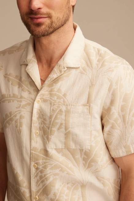 Novelty Palm Camp Collar Short Sleeve Shirt, image 3
