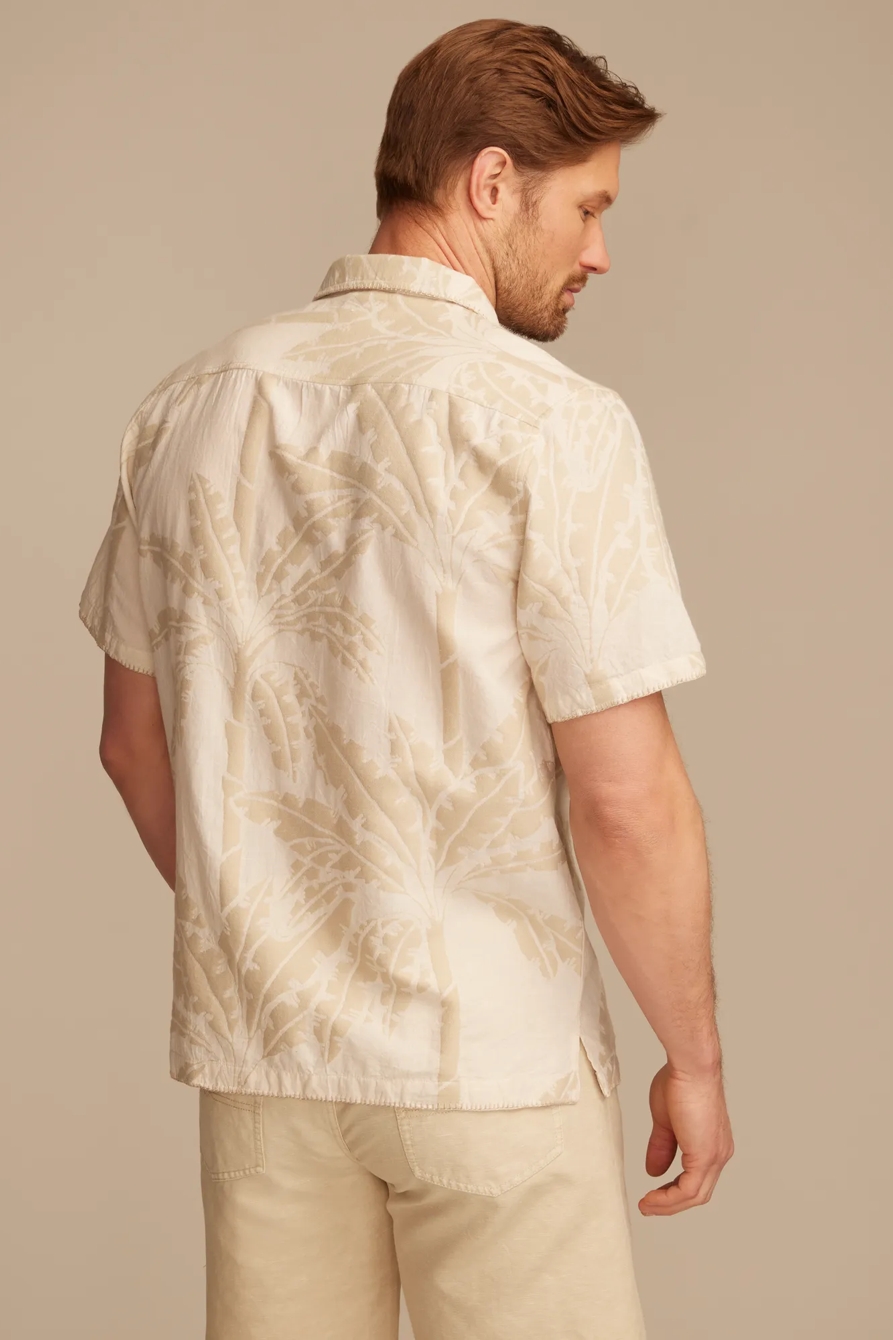 PALM PRINT CAMP COLLAR SHORT SLEEVE SHIRT, image 5