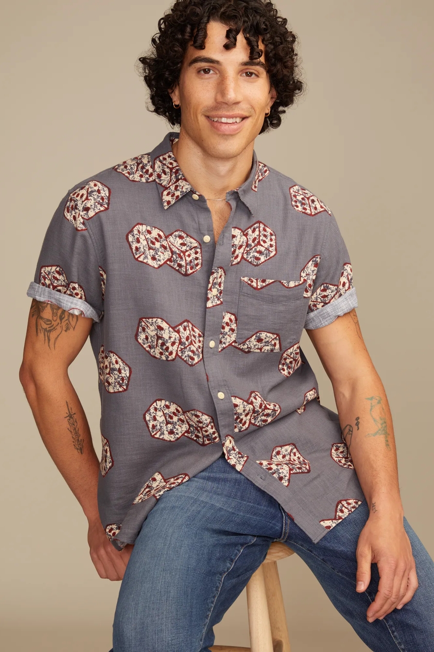 DICE PRINTED SHORT SLEEVE SHIRT, image 5