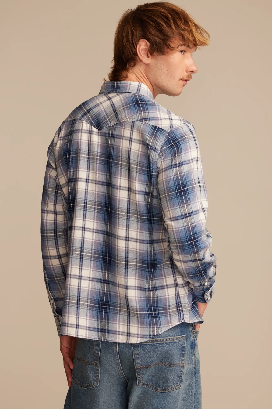INDIGO PLAID MESA WESTERN LONG SLEEVE SHIRT, image 5