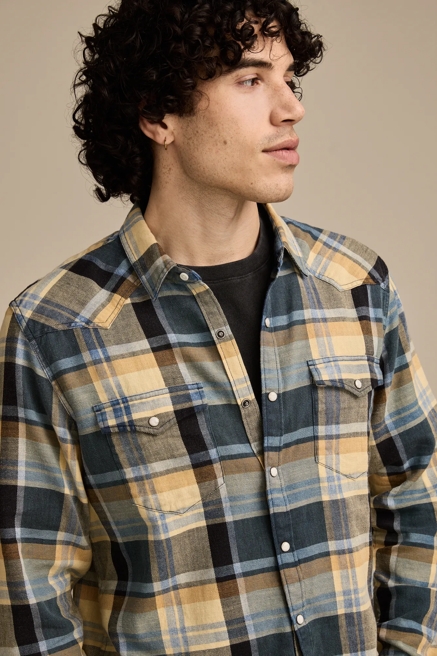 INDIGO PLAID MESA WESTERN LONG SLEEVE SHIRT, image 2