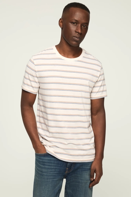 VENICE BURNOUT STRIPED CREW NECK TEE, image 1