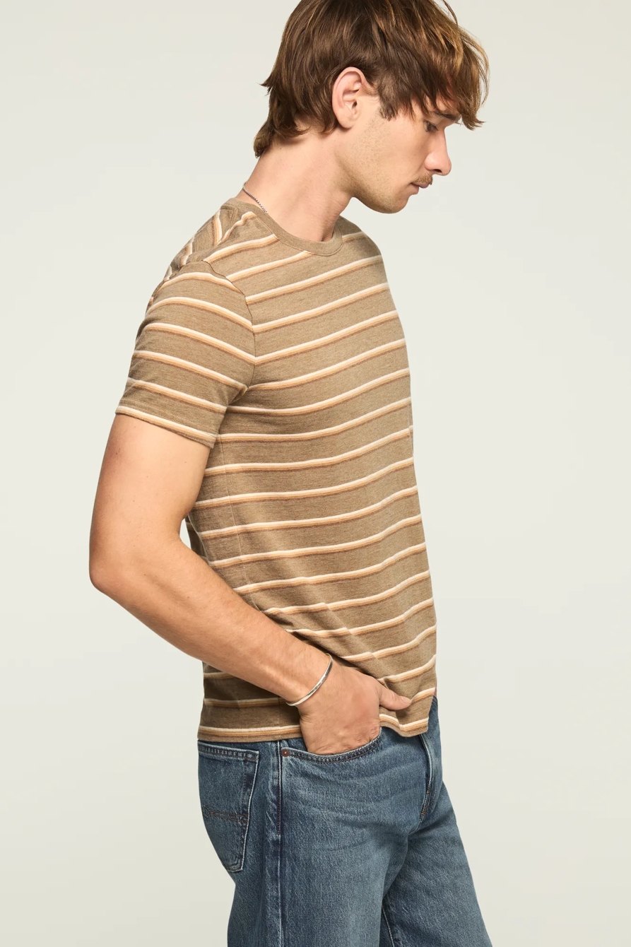 VENICE BURNOUT STRIPED CREW NECK TEE, image 4