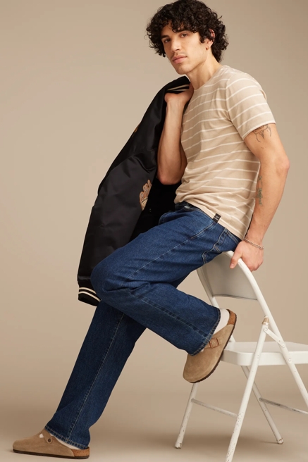 VENICE BURNOUT STRIPED CREW NECK TEE, image 2