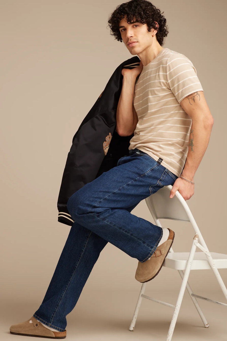 VENICE BURNOUT STRIPED CREW NECK TEE, image 2