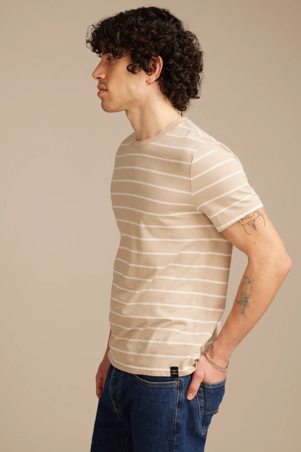 VENICE BURNOUT STRIPED CREW NECK TEE, image 4
