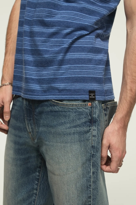 VENICE BURNOUT STRIPED CREW NECK TEE, image 2