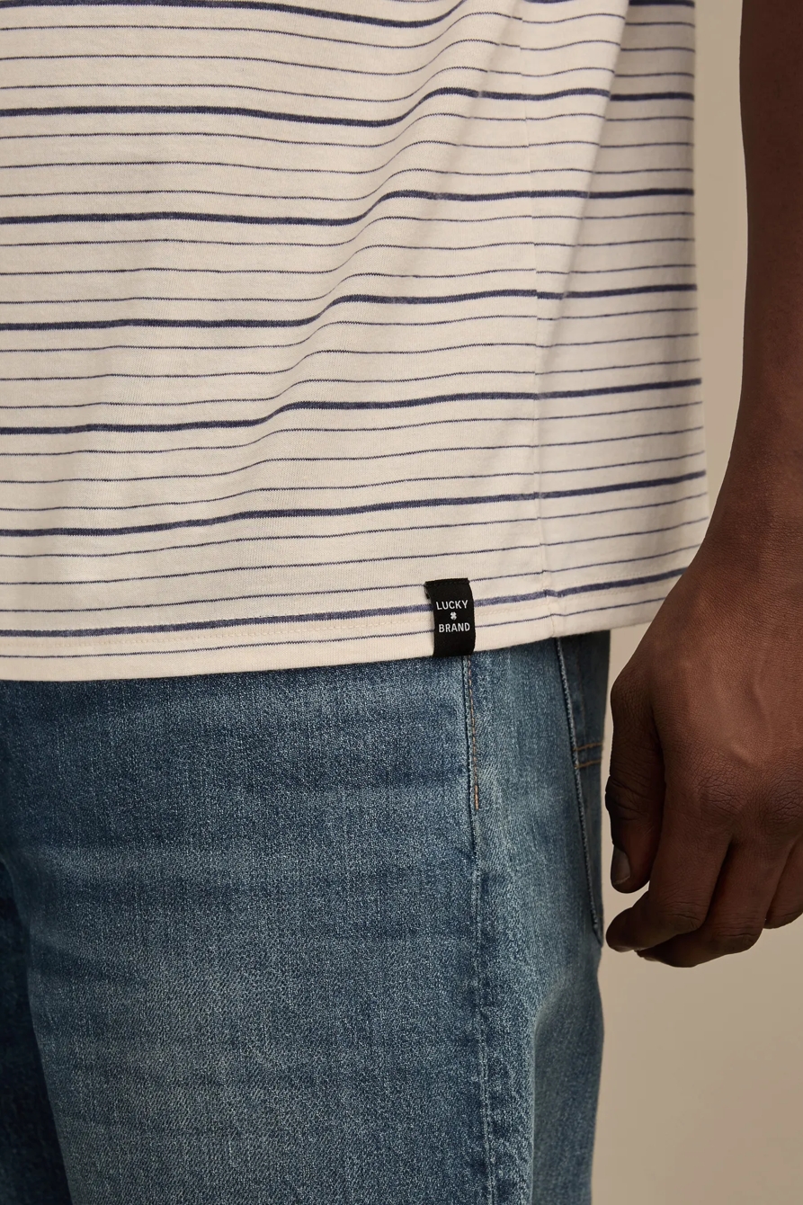 VENICE BURNOUT STRIPED CREW NECK TEE, image 2