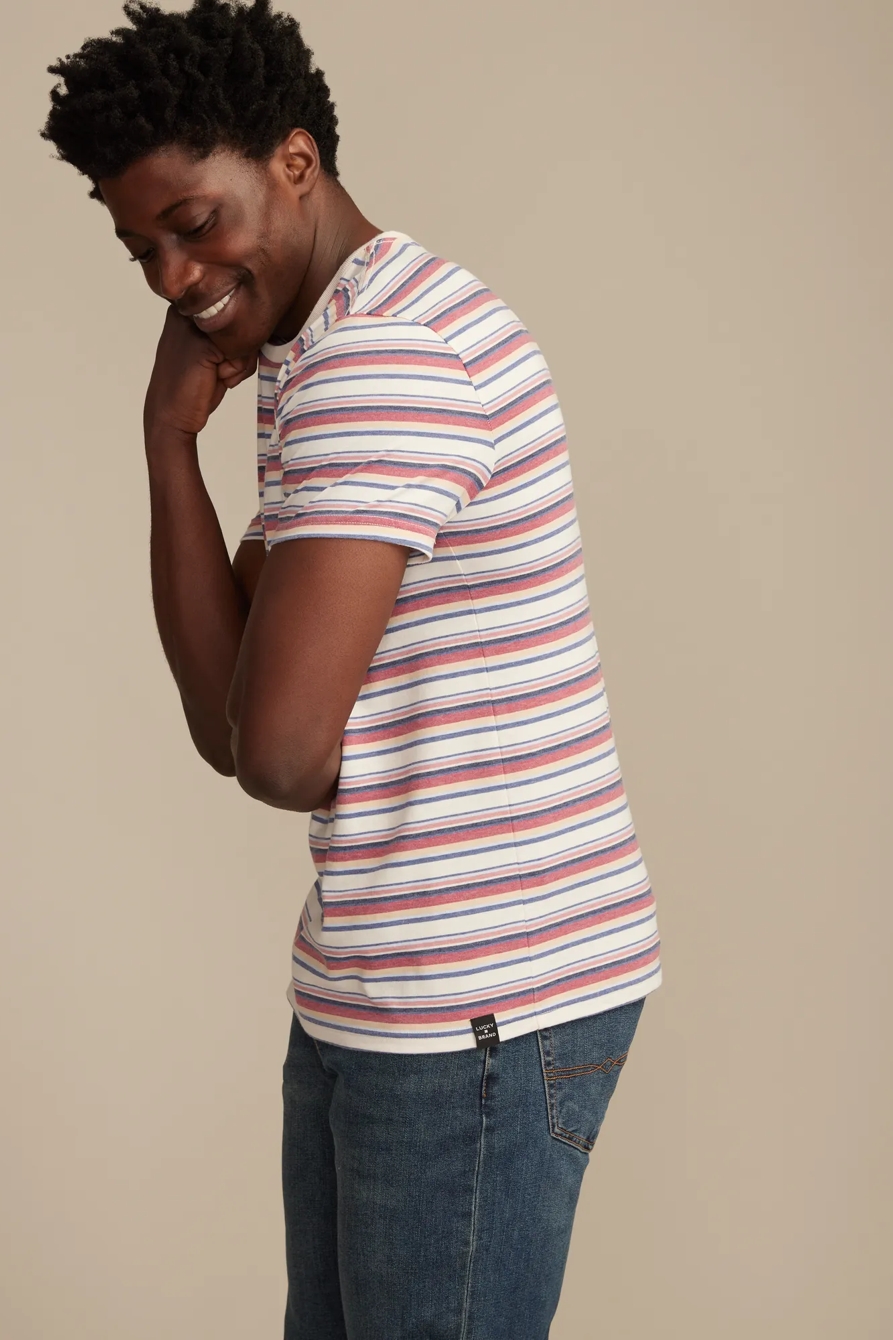 VENICE BURNOUT STRIPED CREW NECK TEE, image 4