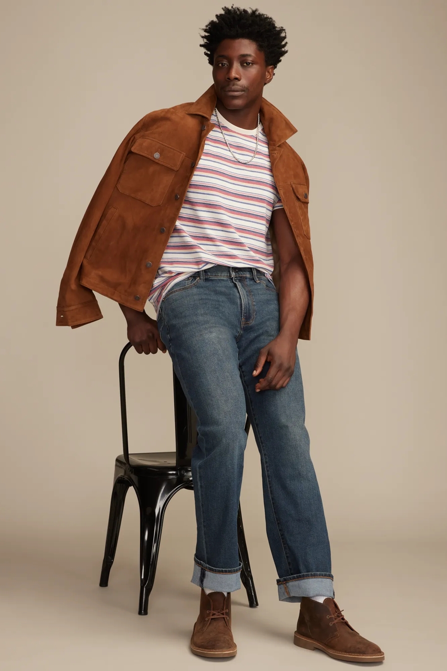 VENICE BURNOUT STRIPED CREW NECK TEE, image 5