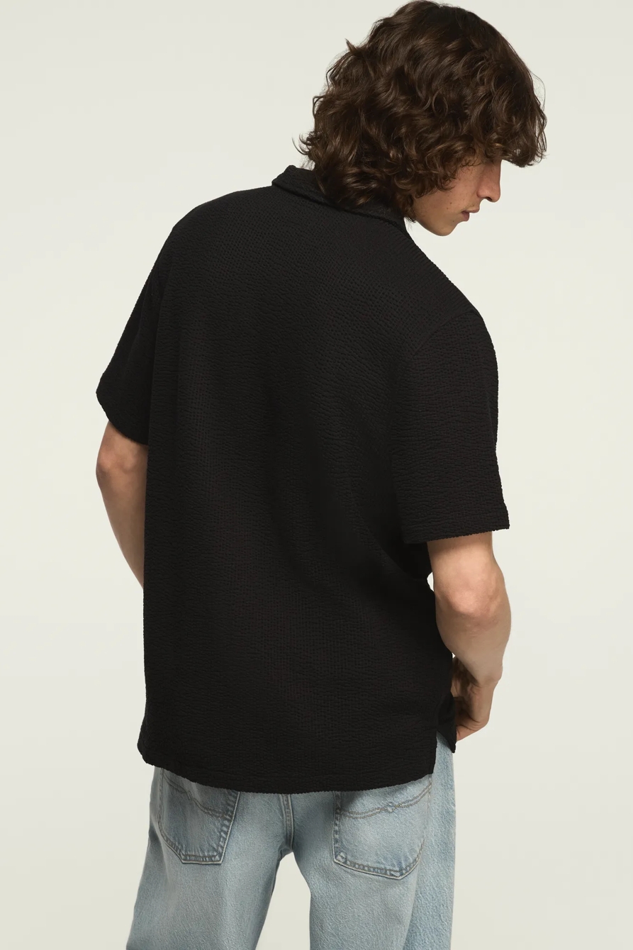 SEERSUCKER SHORT SLEEVE KNIT SHIRT, image 3