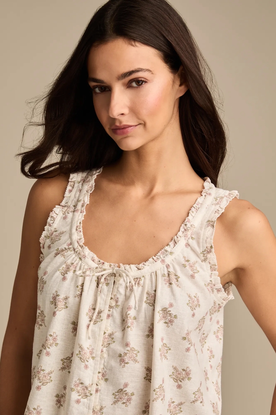 FLORAL PLEATED SHELL TANK, image 2