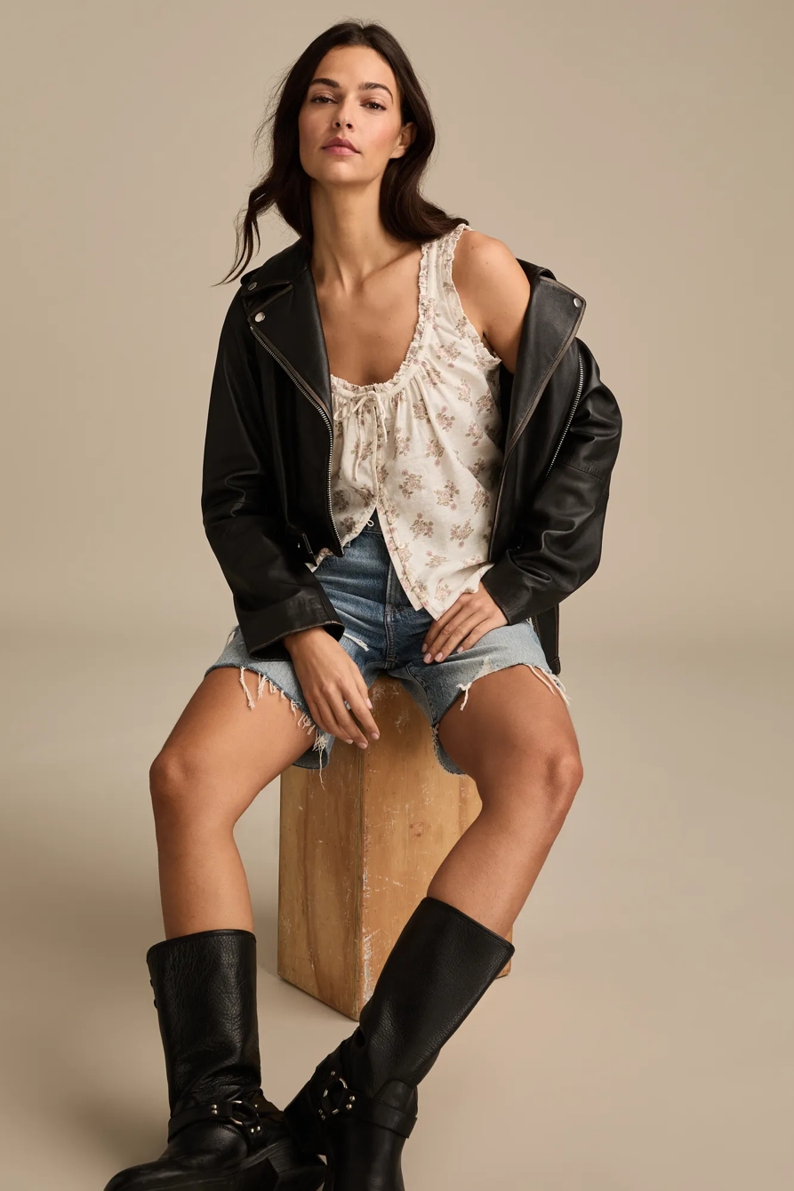 FLORAL PLEATED SHELL TANK, image 5