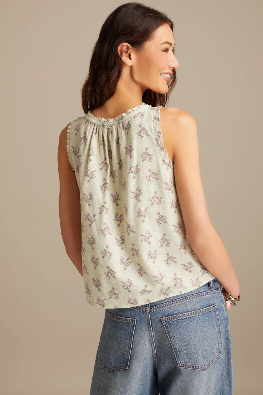 FLORAL PLEATED SHELL TANK, image 5