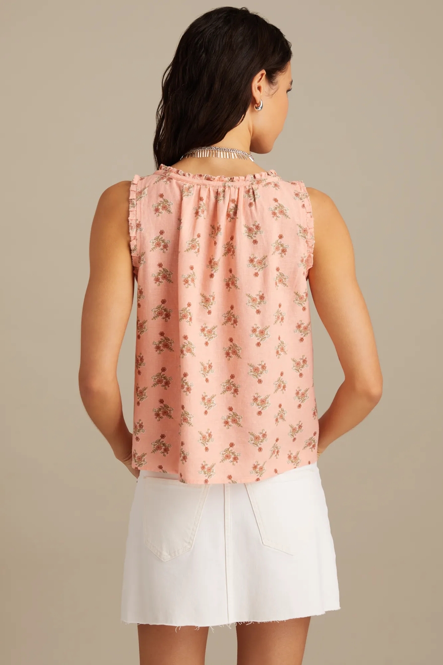 FLORAL PLEATED SHELL TANK, image 4