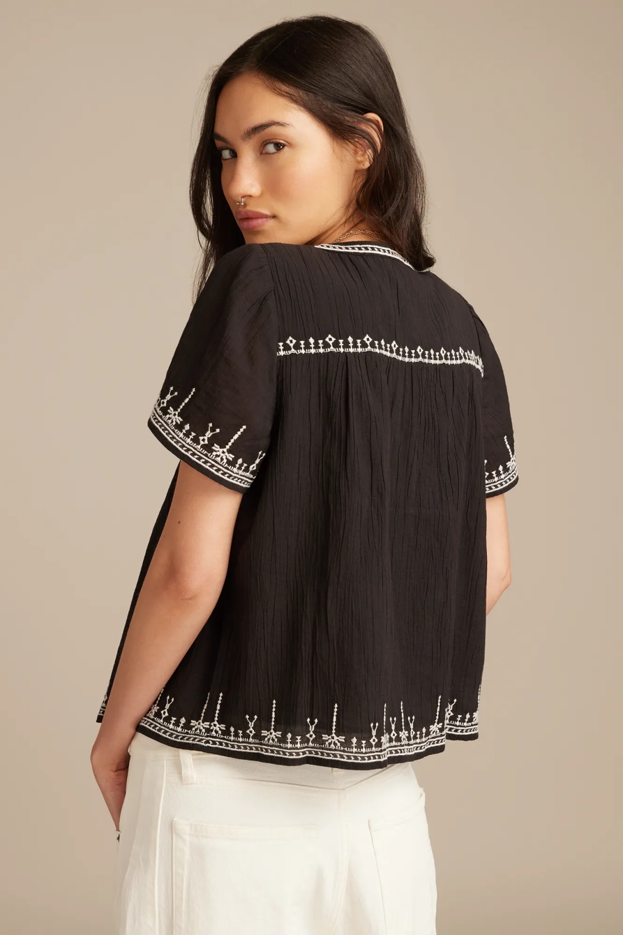 EMBROIDERED BUTTON FRONT BLOUSE, image 3