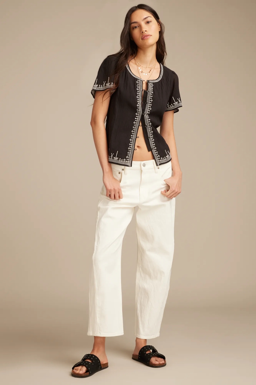 EMBROIDERED BUTTON FRONT BLOUSE, image 5