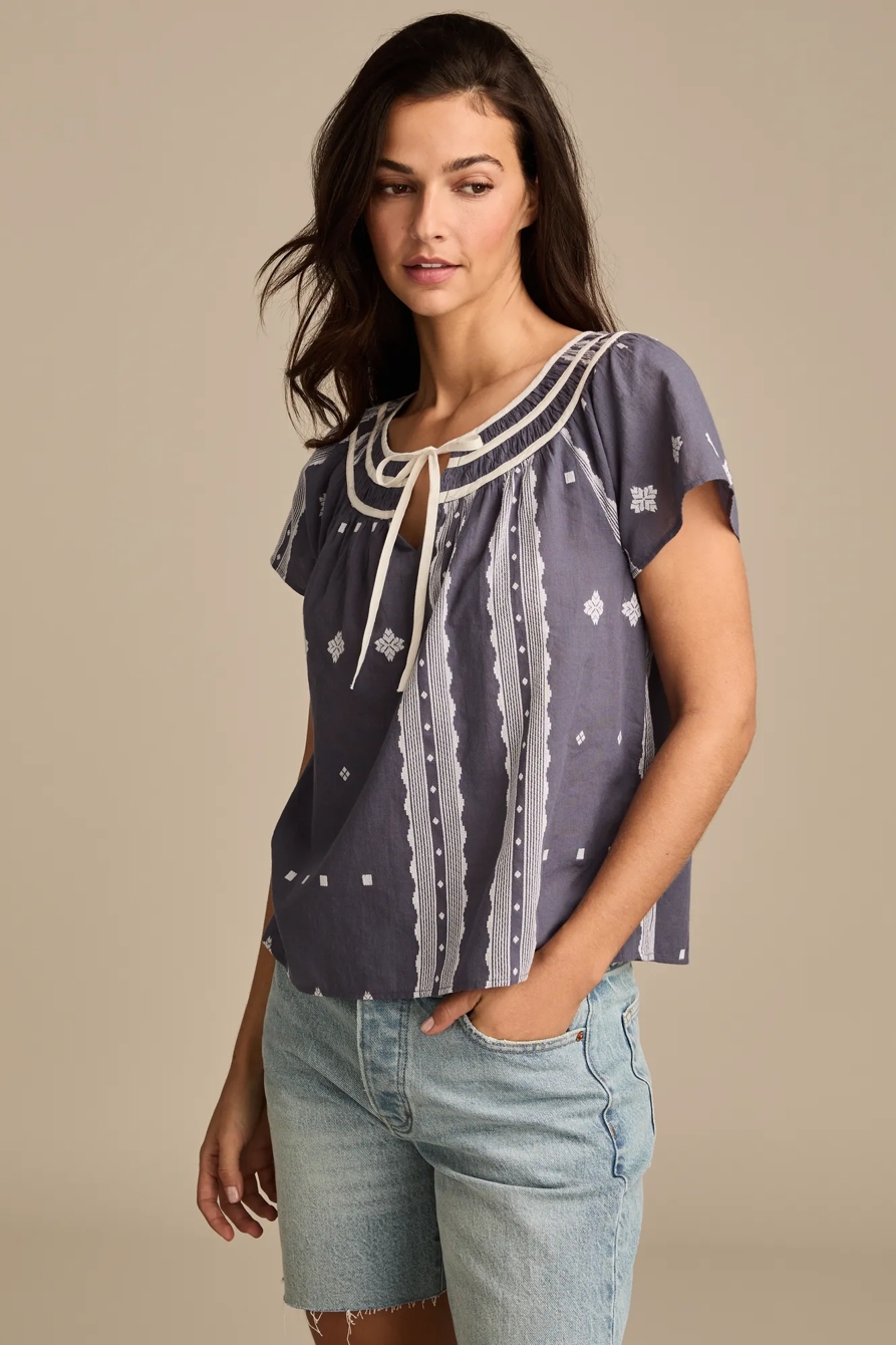 SHORT SLEEVE PEASANT BLOUSE, image 4
