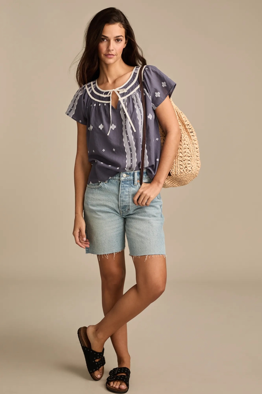 SHORT SLEEVE PEASANT BLOUSE, image 5