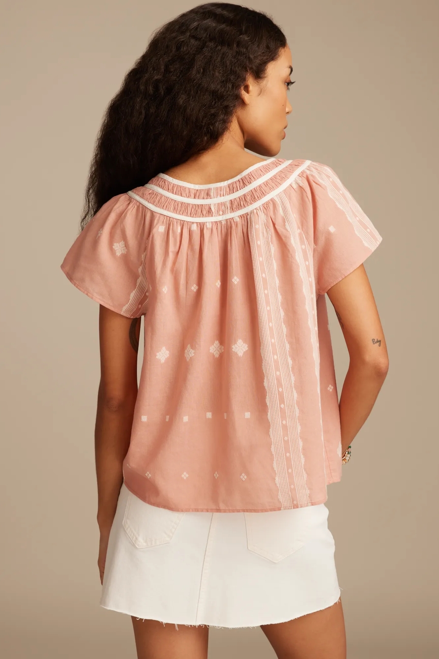 SHORT SLEEVE PEASANT BLOUSE, image 3