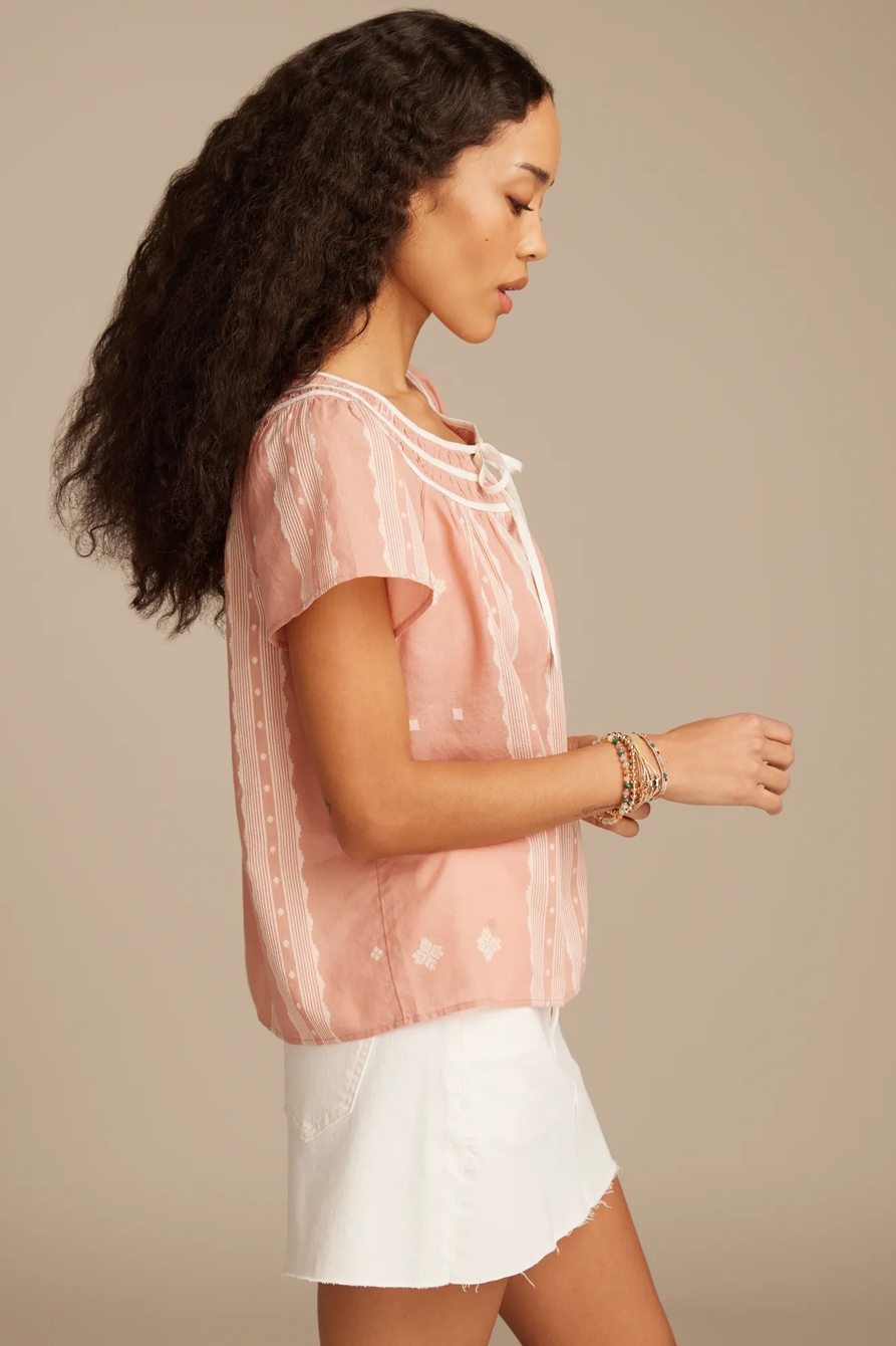 SHORT SLEEVE PEASANT BLOUSE, image 4