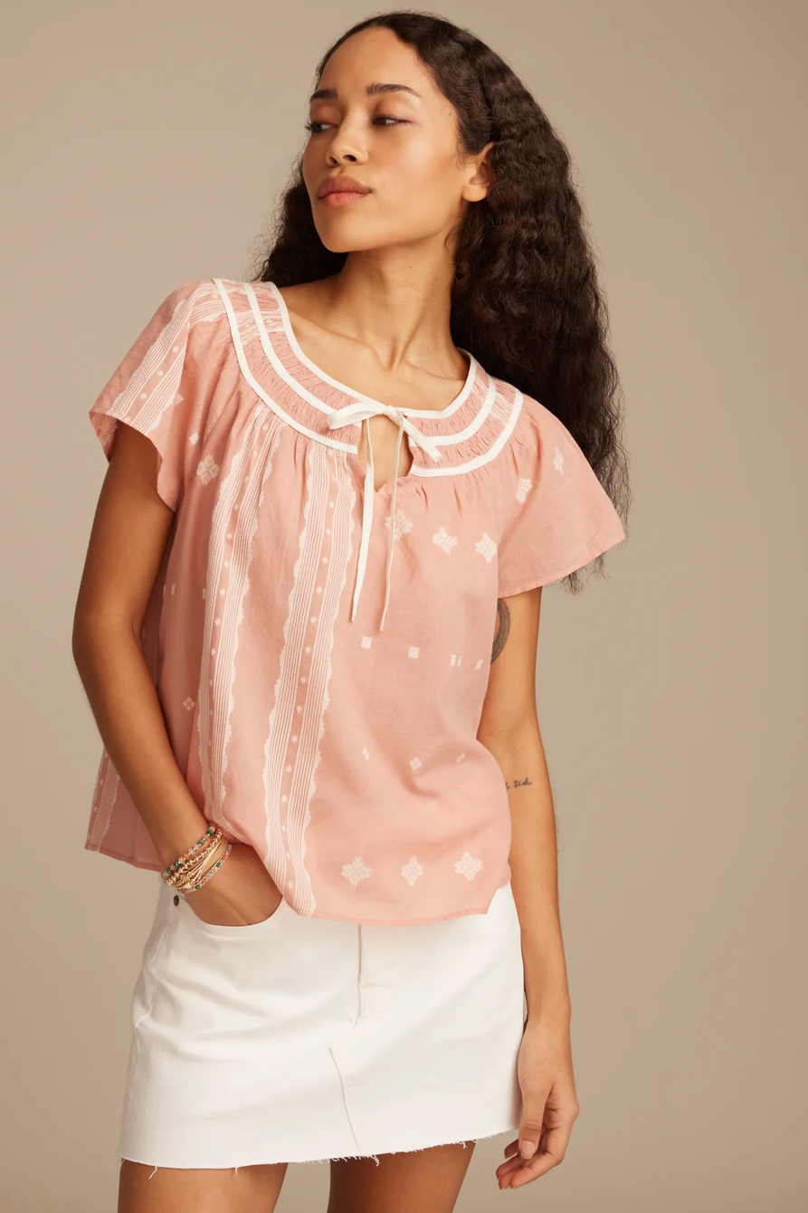SHORT SLEEVE PEASANT BLOUSE, image 5