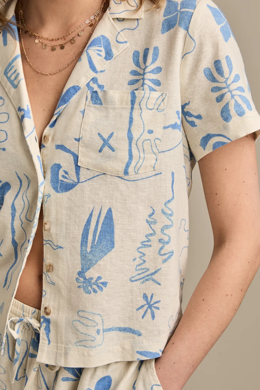 PRINTED LINEN CAMP SHIRT, image 2