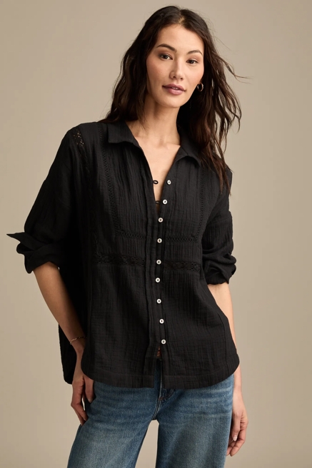 GAUZE BUTTON DOWN SHIRT, image 1