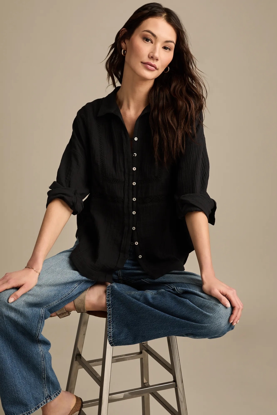 GAUZE BUTTON-DOWN SHIRT, image 5