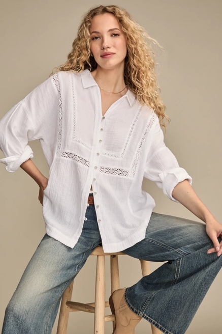 GAUZE BUTTON-DOWN SHIRT, image 1