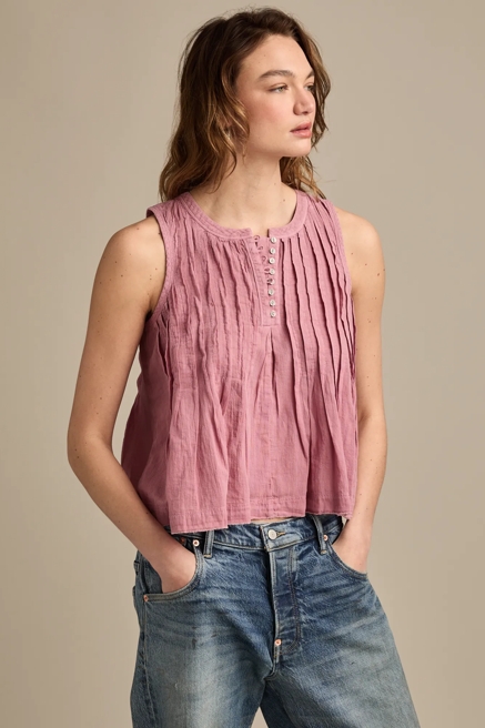 PINTUCK HENLEY TANK, image 4