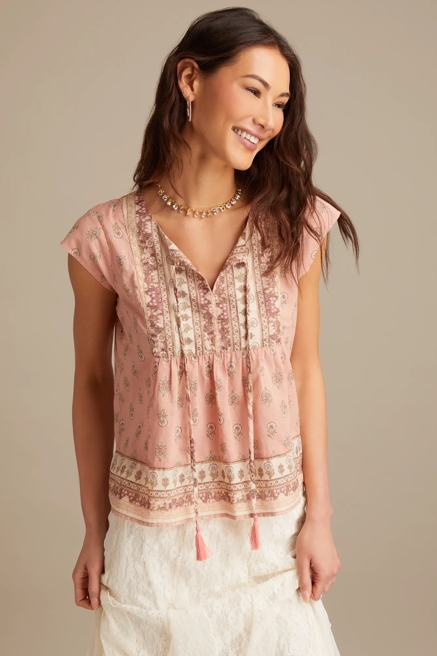 PRINT MIX PEASANT BLOUSE, image 1