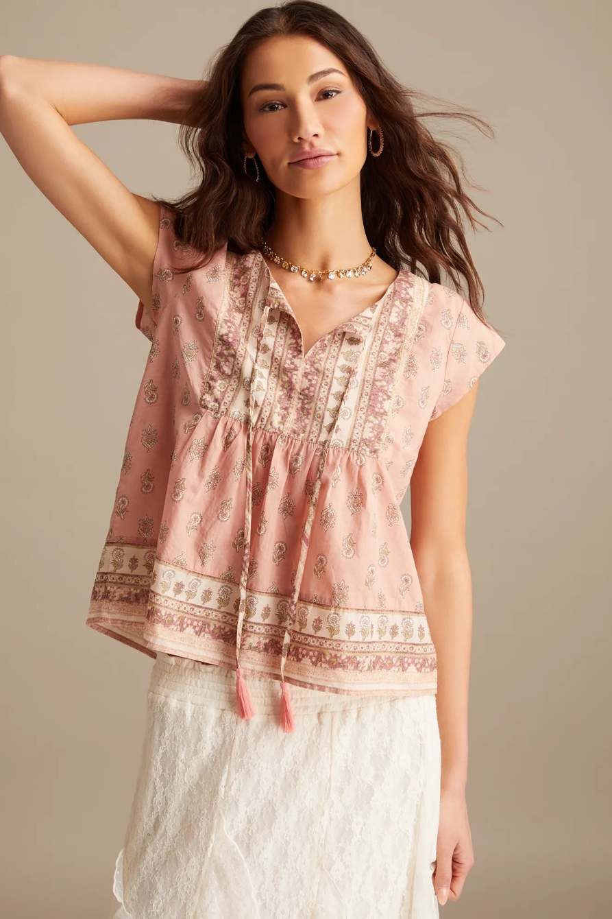 PRINT MIX PEASANT BLOUSE, image 2