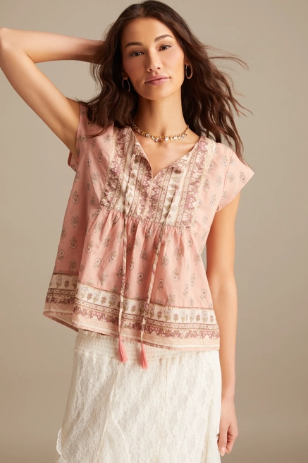 PRINT MIX PEASANT BLOUSE, image 2