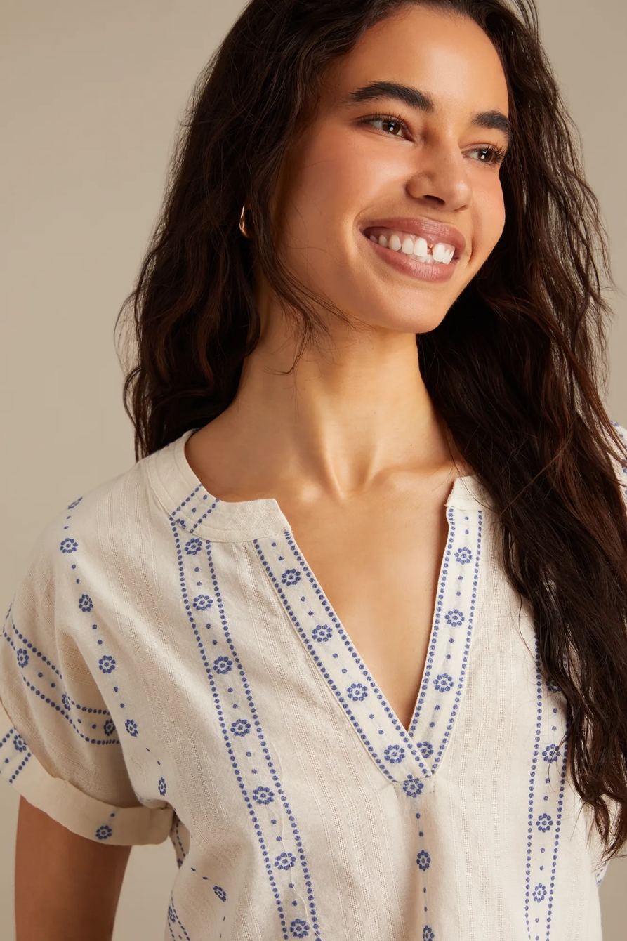 ROLLED SLEEVE POPOVER BLOUSE, image 2