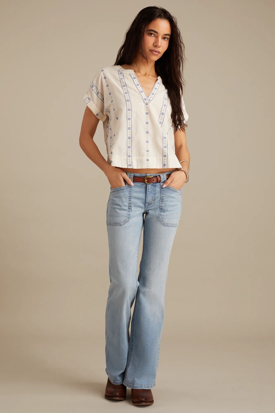 ROLLED SLEEVE POPOVER BLOUSE, image 5