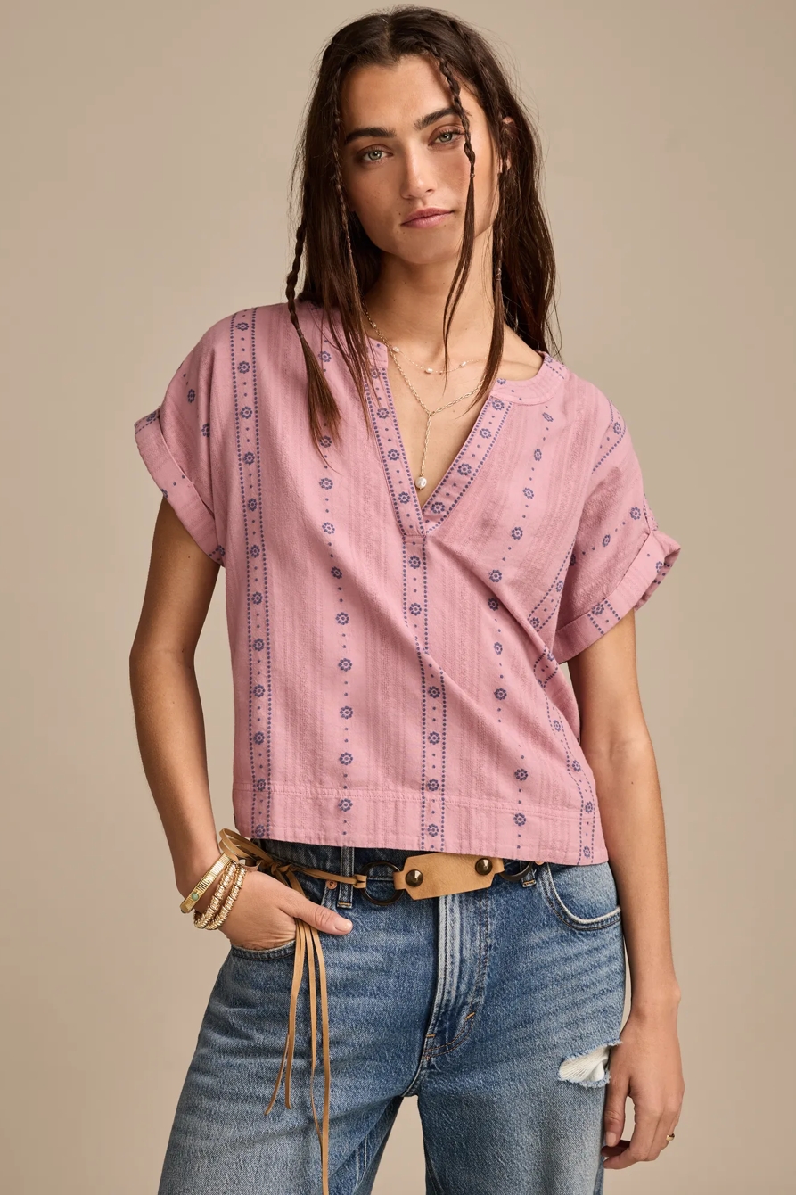 ROLLED SLEEVE POPOVER BLOUSE, image 4