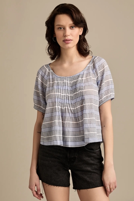 PLEATED SHORT SLEEVE TOP, image 1
