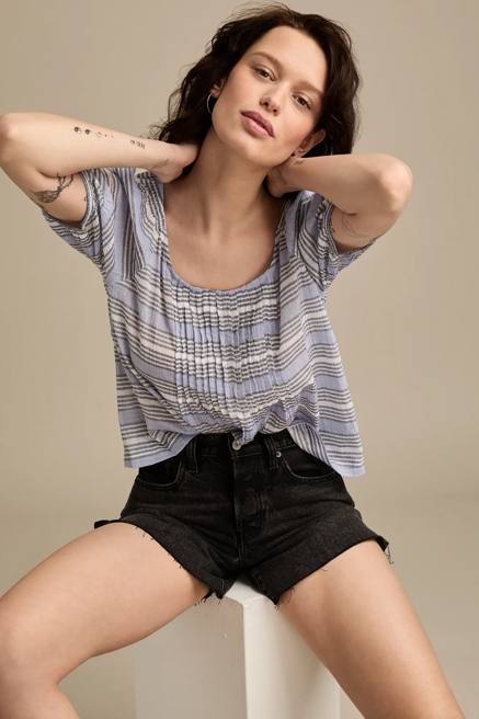 PLEATED SHORT SLEEVE TOP, image 3