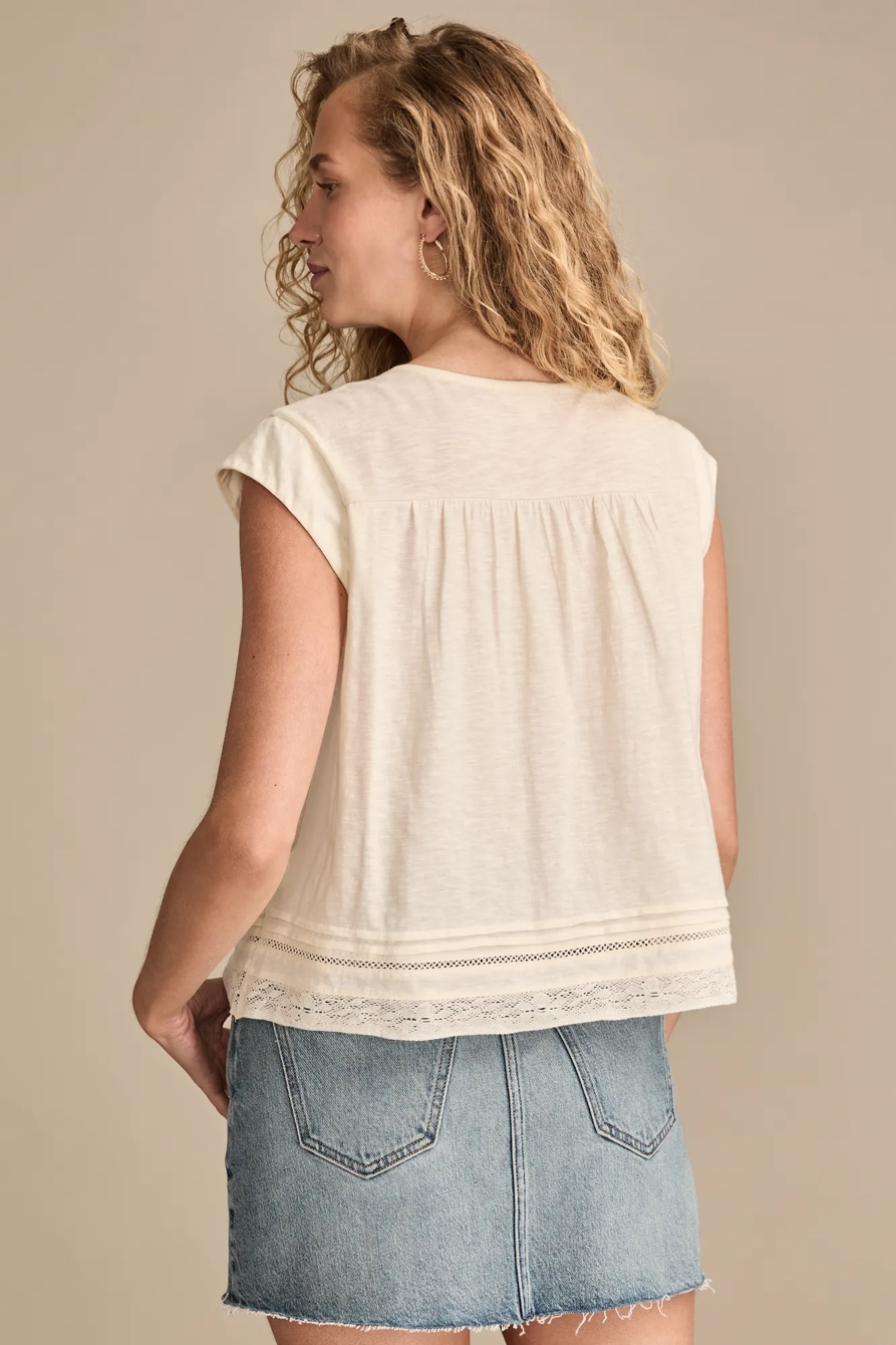 LACE SHELL SLEEVE TEE, image 5