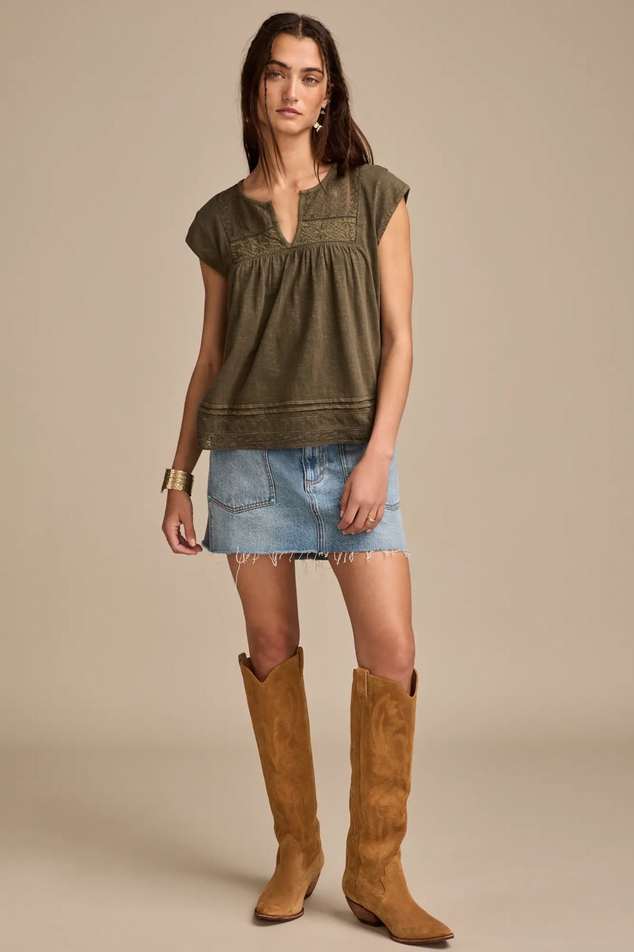 LACE SHELL SLEEVE TEE, image 5
