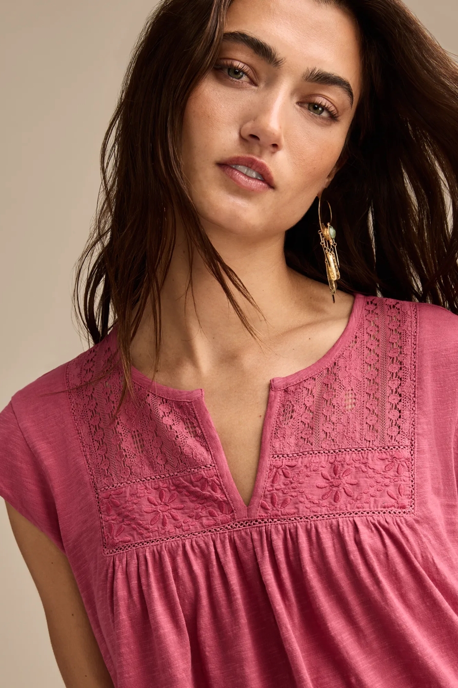 LACE SHELL SLEEVE TEE, image 2