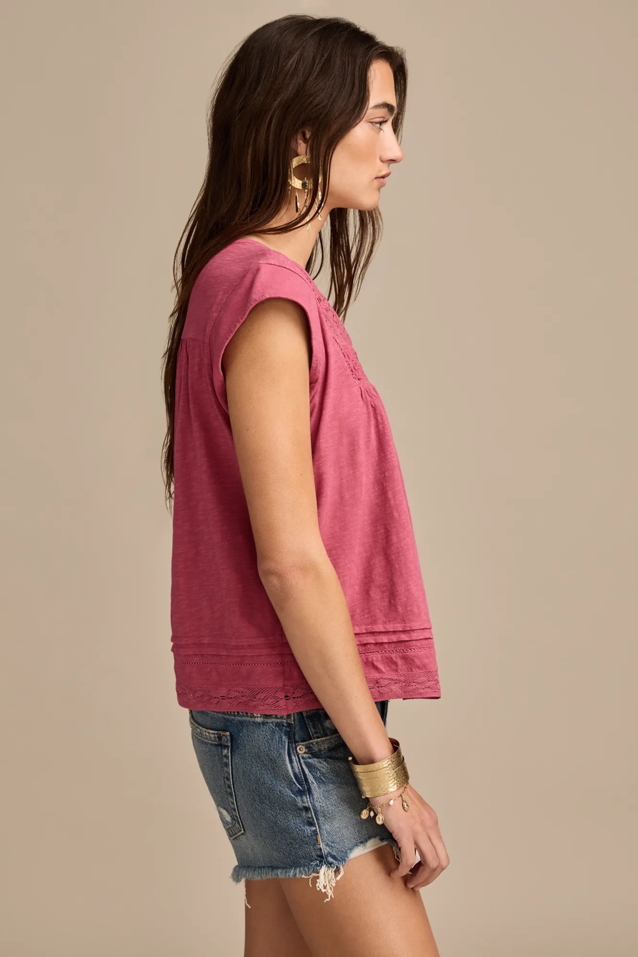 LACE SHELL SLEEVE TEE, image 4