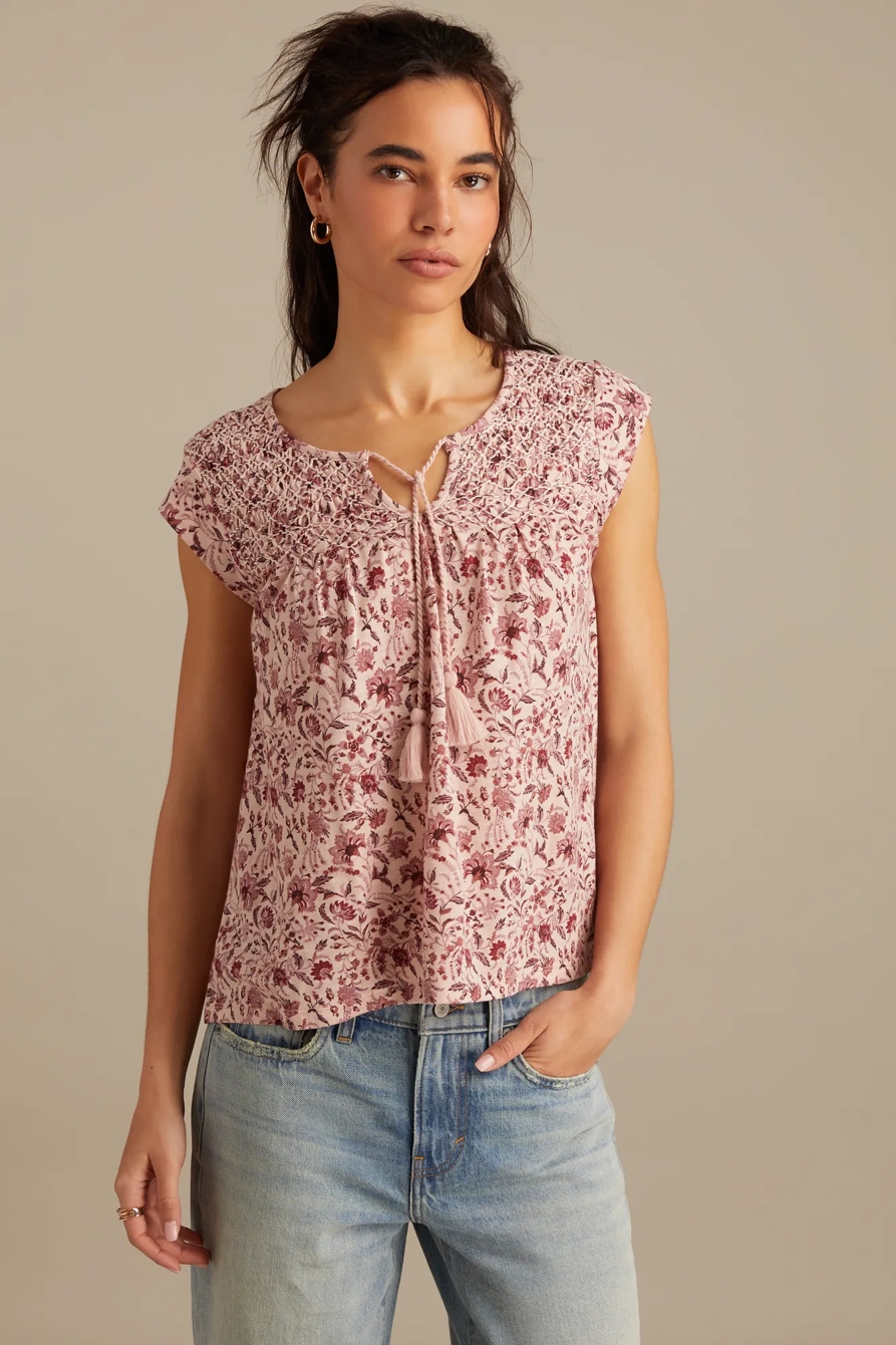 DECORATIVE SMOCKED TEE, image 2