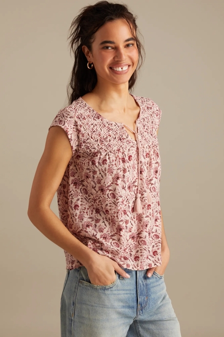 DECORATIVE SMOCKED TEE, image 3