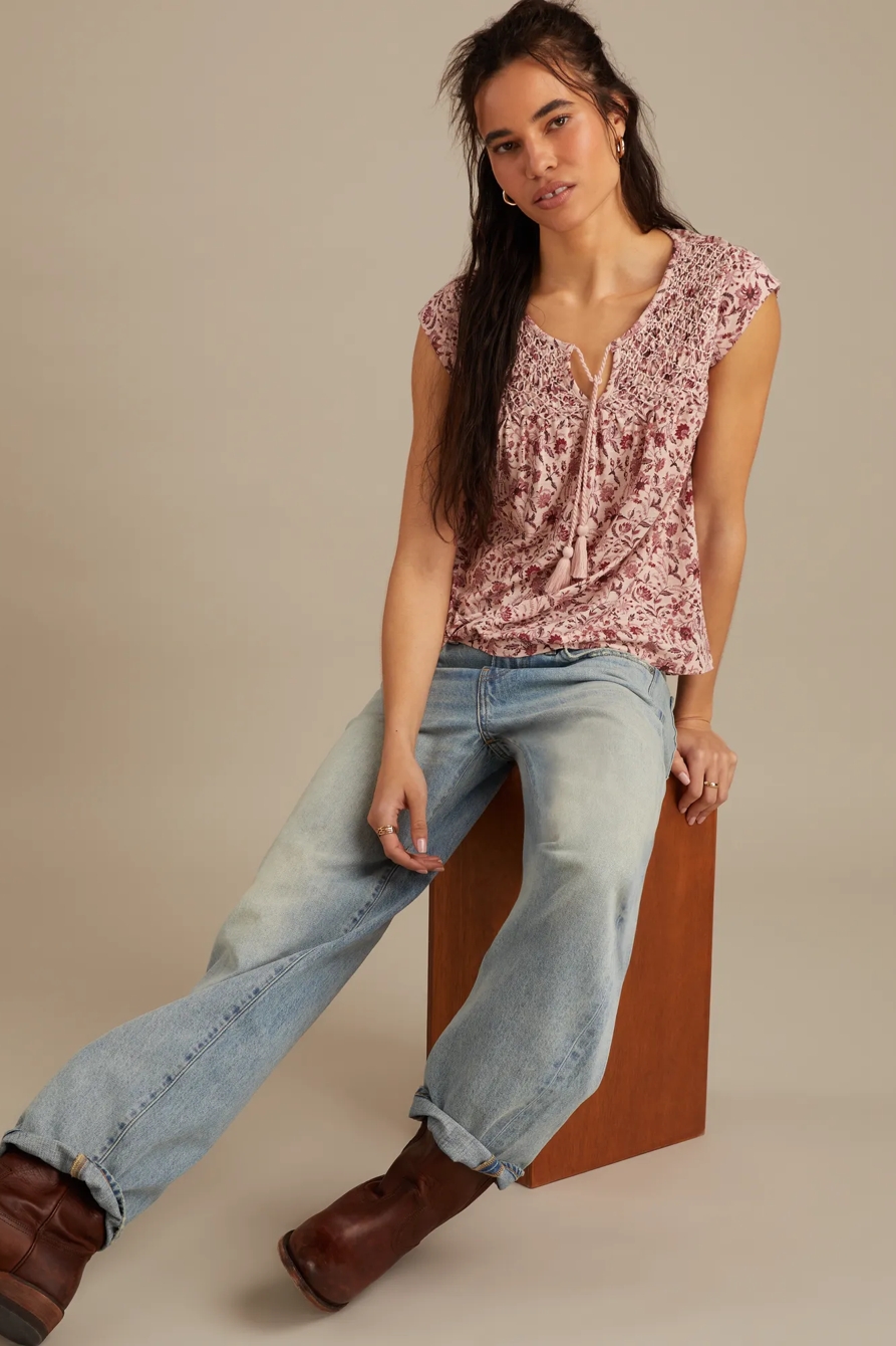 DECORATIVE SMOCKED TEE, image 5