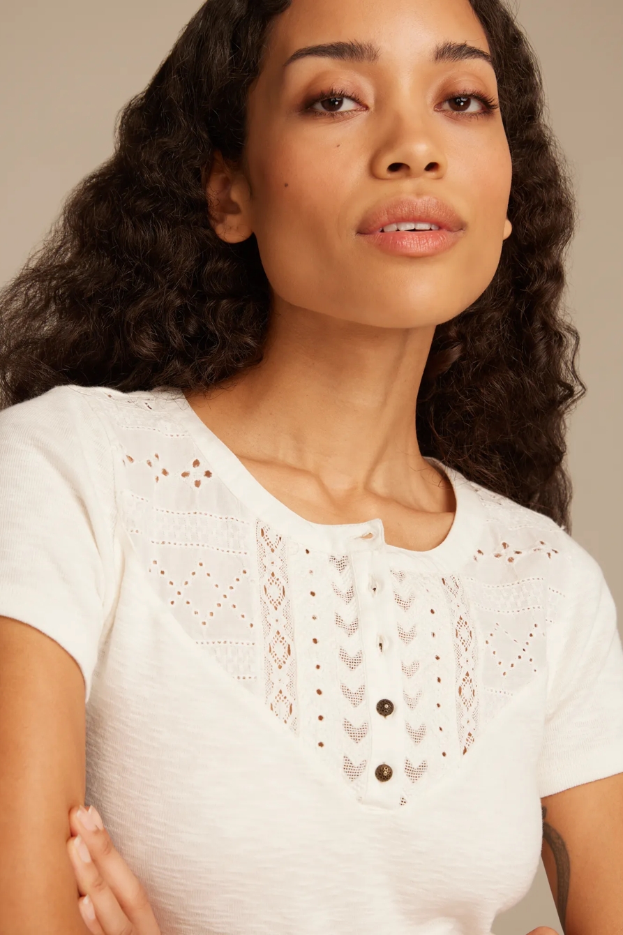 CUTWORK HENLEY TEE, image 5